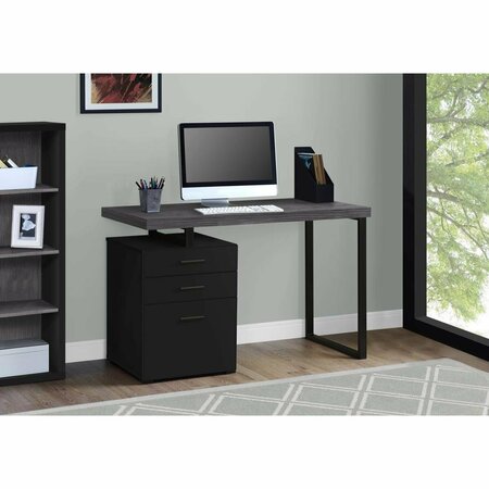 DAPHNES DINNETTE 48 in. Left & Right Facing Computer Desk - Black & Grey Top DA3066993